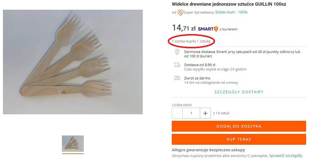 Zdjęcie produktowe amatorskie, niewycięte z tła. Pokazuje jak nie robić zdjęć na Allegro.