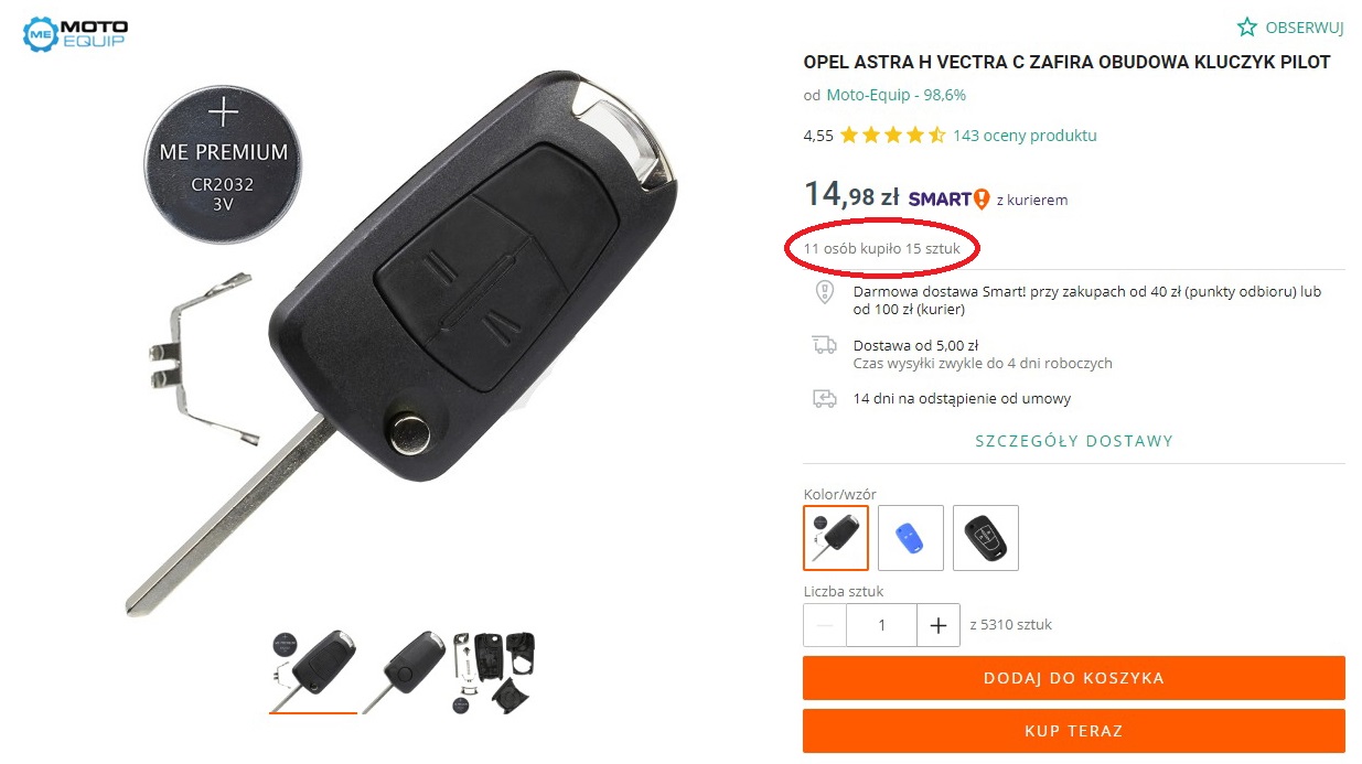 Zdjęcie produktowe - pojedynczy produkt bez detali.