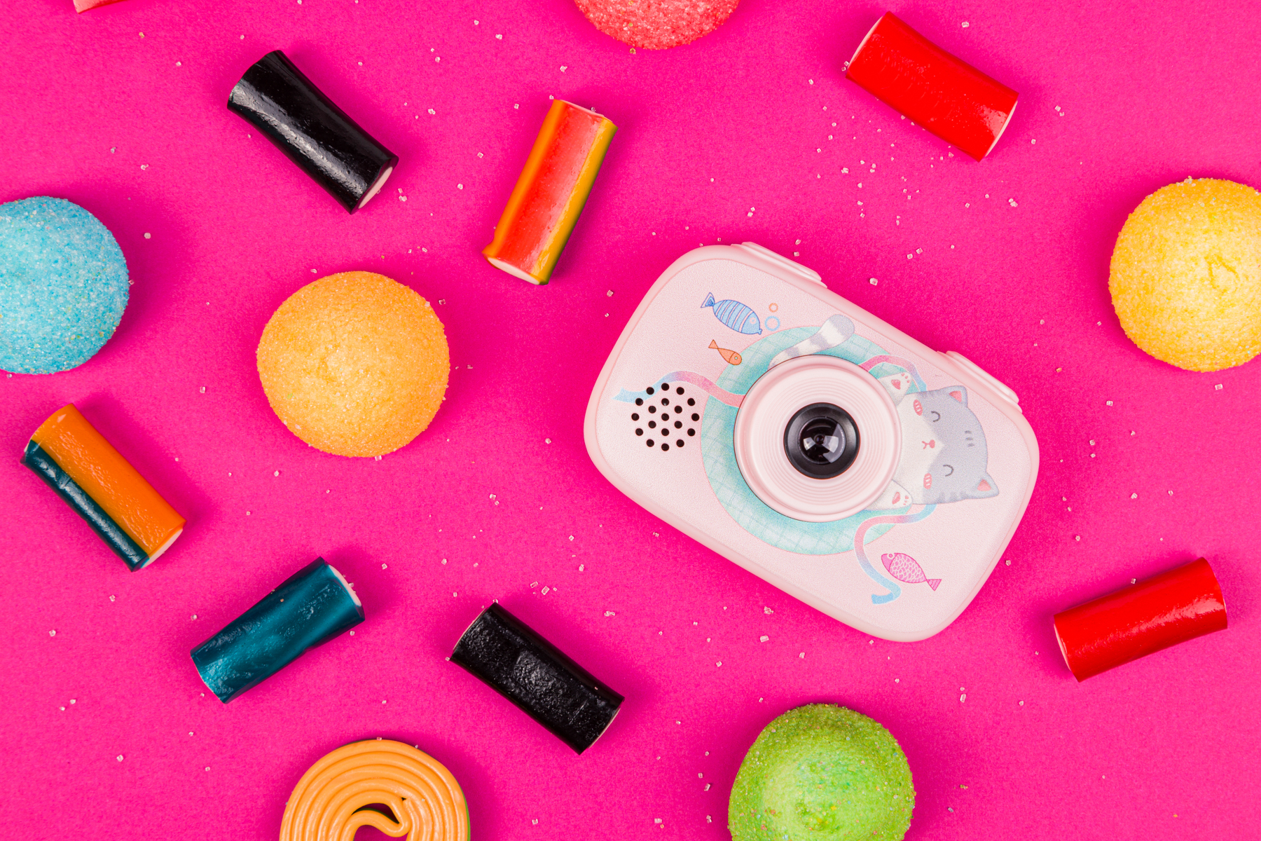 Kompozycja produktów na zdjęciu typu flatlay.