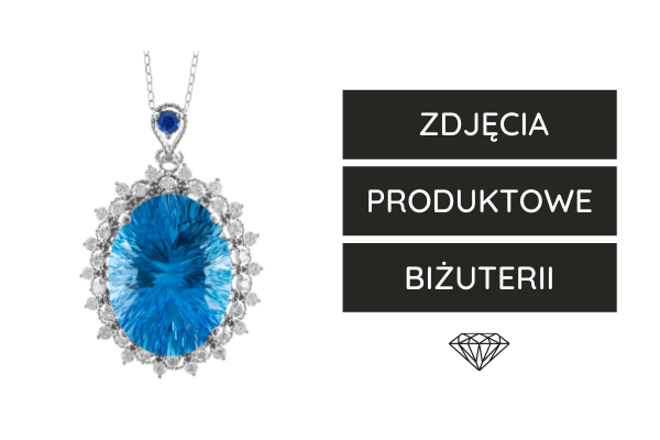 Zdjęcia produktowe biżuterii - packshot na białym tle.