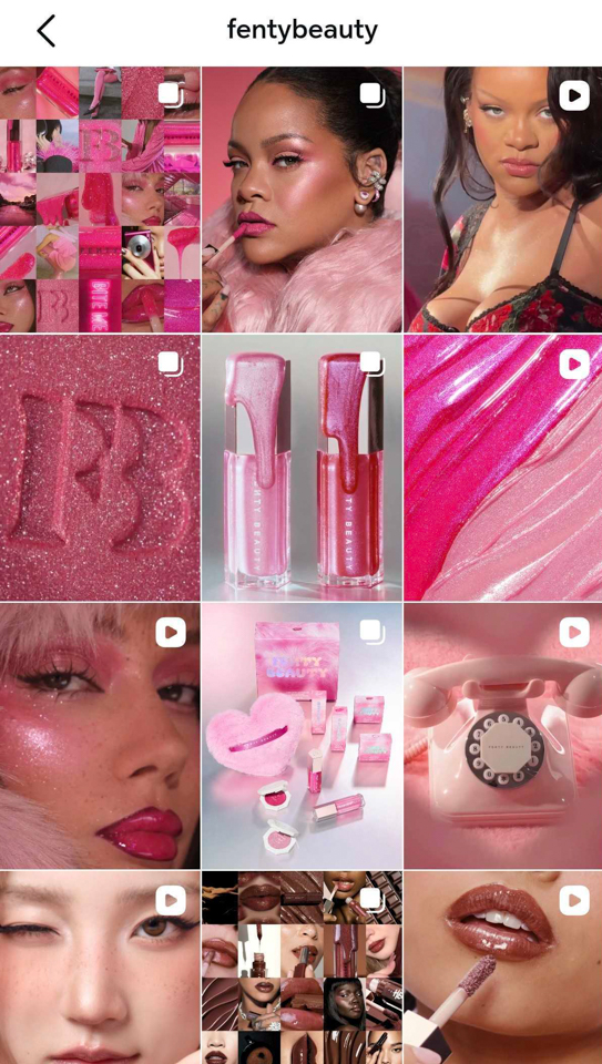przykład zrzutu instagrama konta Fenty Beauty