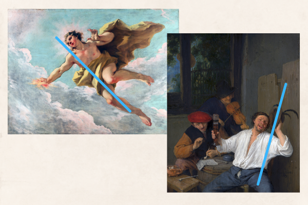 Zasady kompozycji w fotografii  mają swoje źródło w malarstwie - przykłady kompozycji ukośnych.